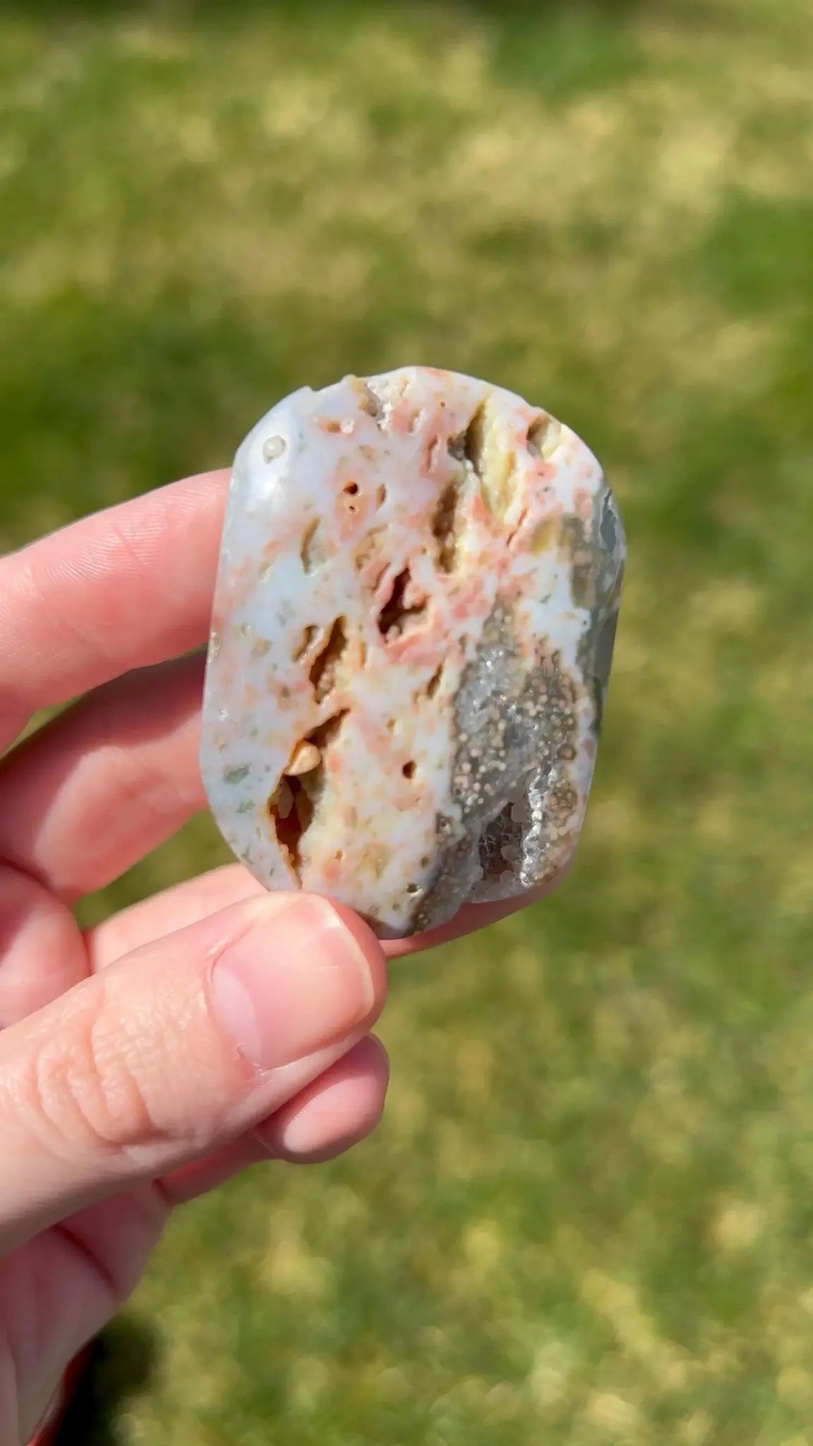 Sea Jasper Palm Stone | Ocean Mist - The Aquarian Alchemist