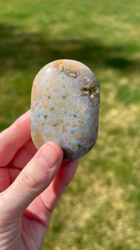 Sea Jasper Palm Stone | Ocean Veil - The Aquarian Alchemist
