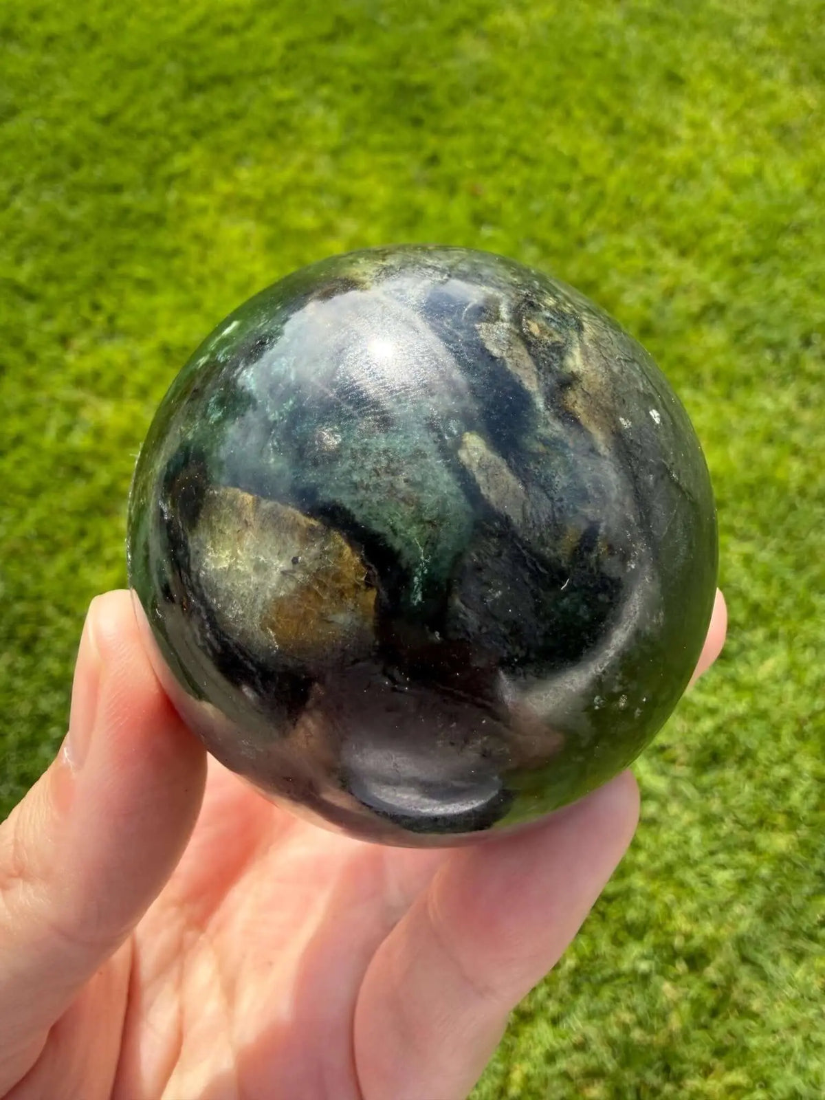 Serpentine Sphere (Antigorite / Lizardite variety) | 56mm - The Aquarian Alchemist