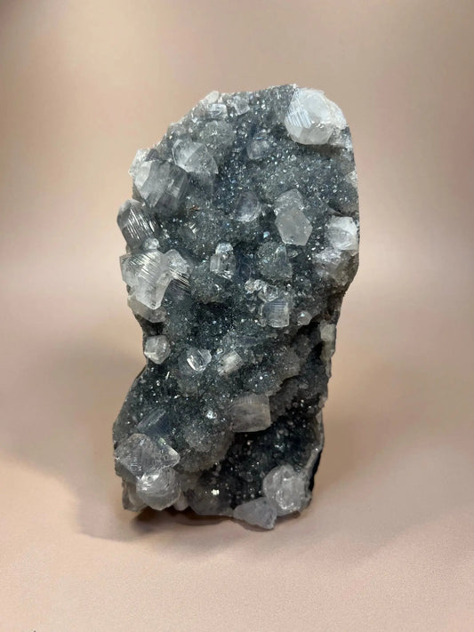 Stunning Blue Chalcedony with Grey Hues | Self - Standing 5.7" - The Aquarian Alchemist